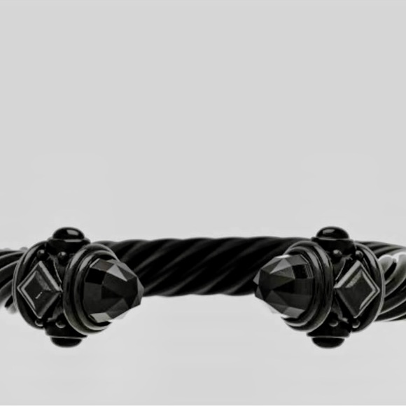 David Yurman 7mm Blackened Aluminum Renaissance Cable Bracelet, Size Medium - Picture 7 of 10